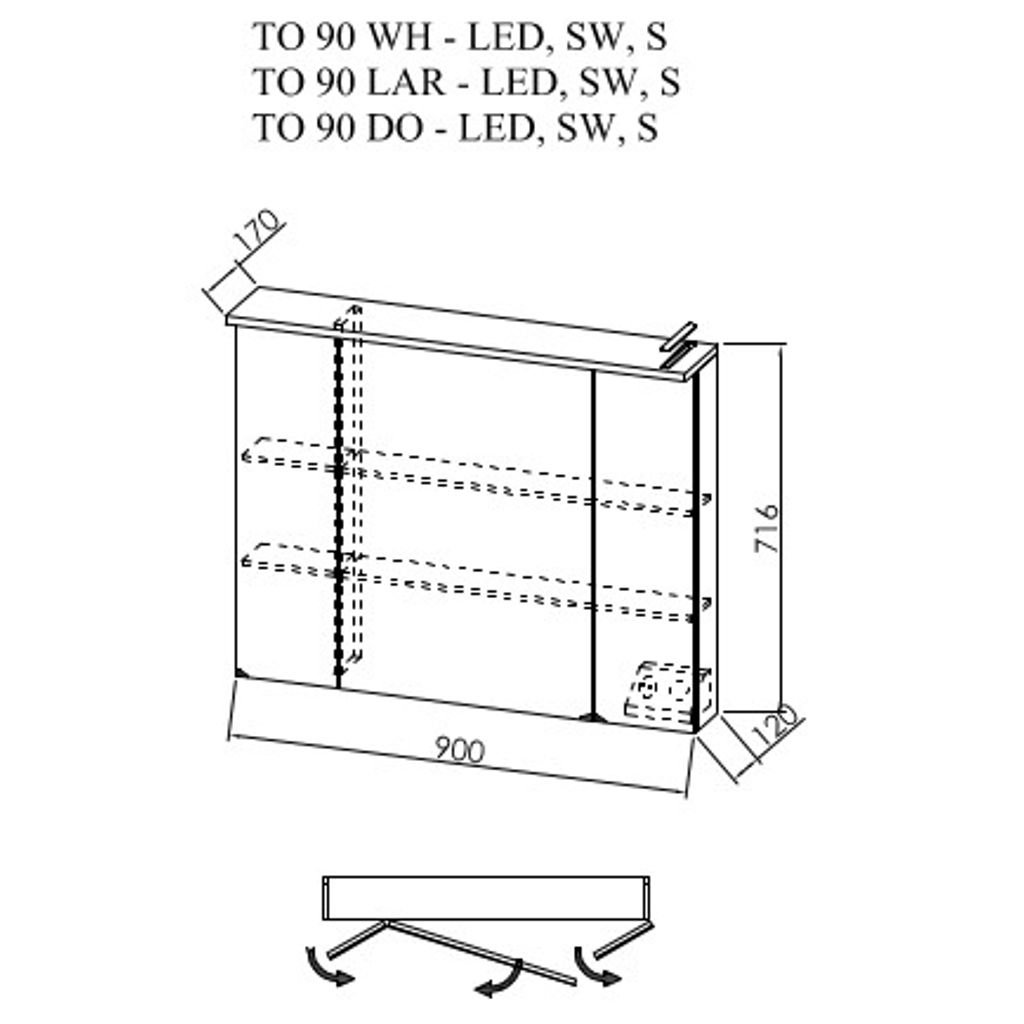 KOLPA SAN TO 90-LED, SW, S (Light Lace) - WC kutija s led svjetiljkom, prekidačem (SW), utičnicom (S)