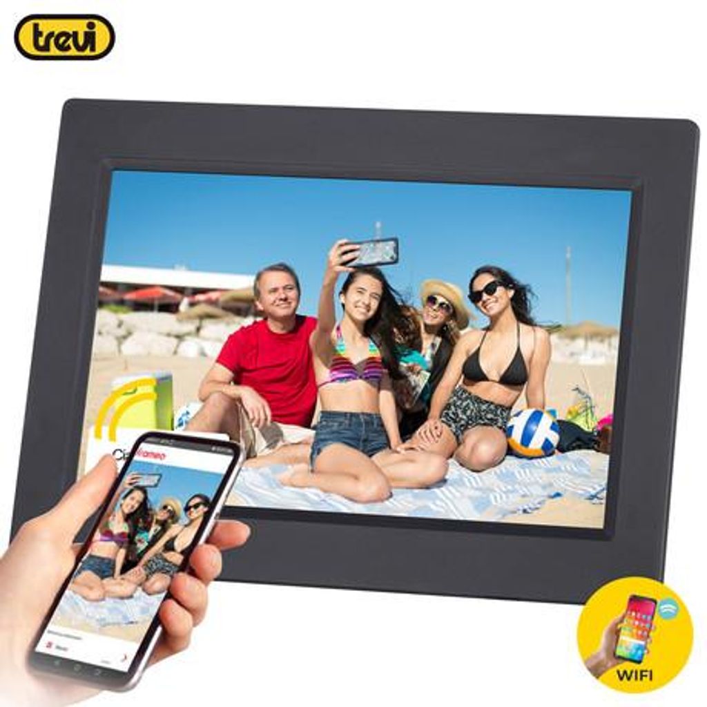 TREVI DPL2235 Digitalni okvir za fotografije, 10.1'' zaslon osjetljiv na dodir, WiFi Smart, 8GB + MicroSD utor, Frameo aplikacija, crna