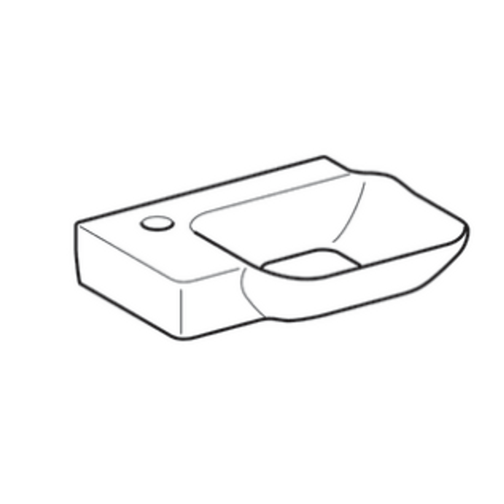 GEBERIT manji zidni umivaonik myDay – bez preljeva, otvor za armaturu lijevi (125440600)