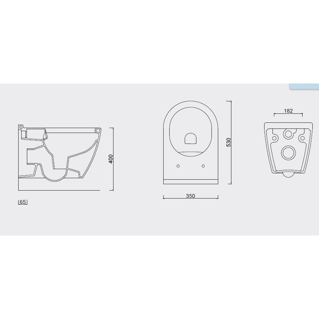 SANOTECHNIK Uno viseća WC školjka rimless + daska Soft Close (GU100)